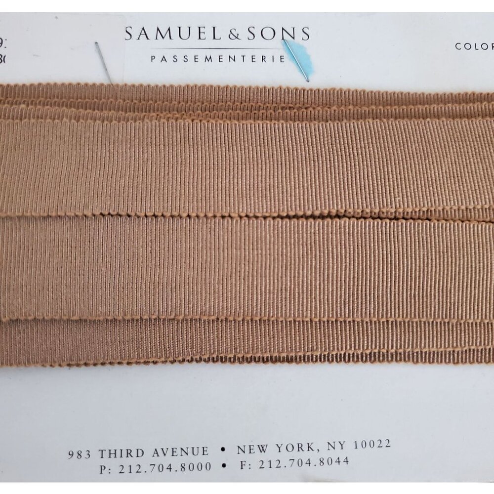 Samuel & Sons 12 Yard French Grosgrain Ribbon 1" Dull Gold Designer Discontinued